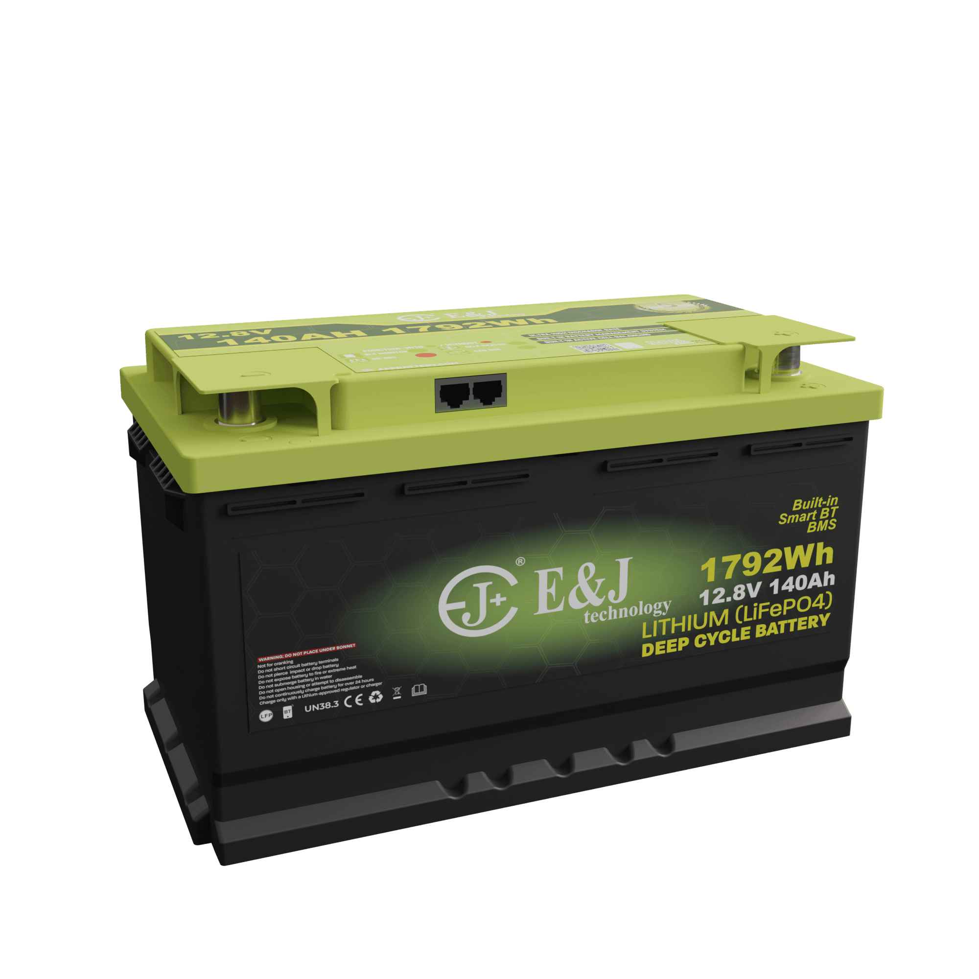 E&J LiFePo4 akku 12,8 V 140 Ah Lämmitys – Bluetooth